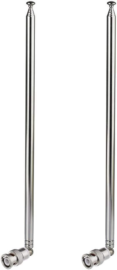 Bingfu Police Radio Scanner Antenna 20-1300MHz 7 Section Telescopic BNC Male 2-Pack Handheld Ham CB Antenna for Uniden Whistler Police Scanner Two Way Radio Frequency Counter