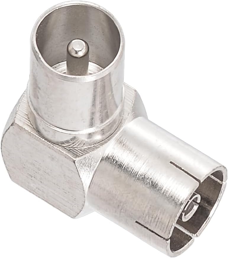 Bingfu Right Angle PAL Male to PAL Female RF Coax Connector Plug for TV Antenna Cables, Satellite Coaxial Cables