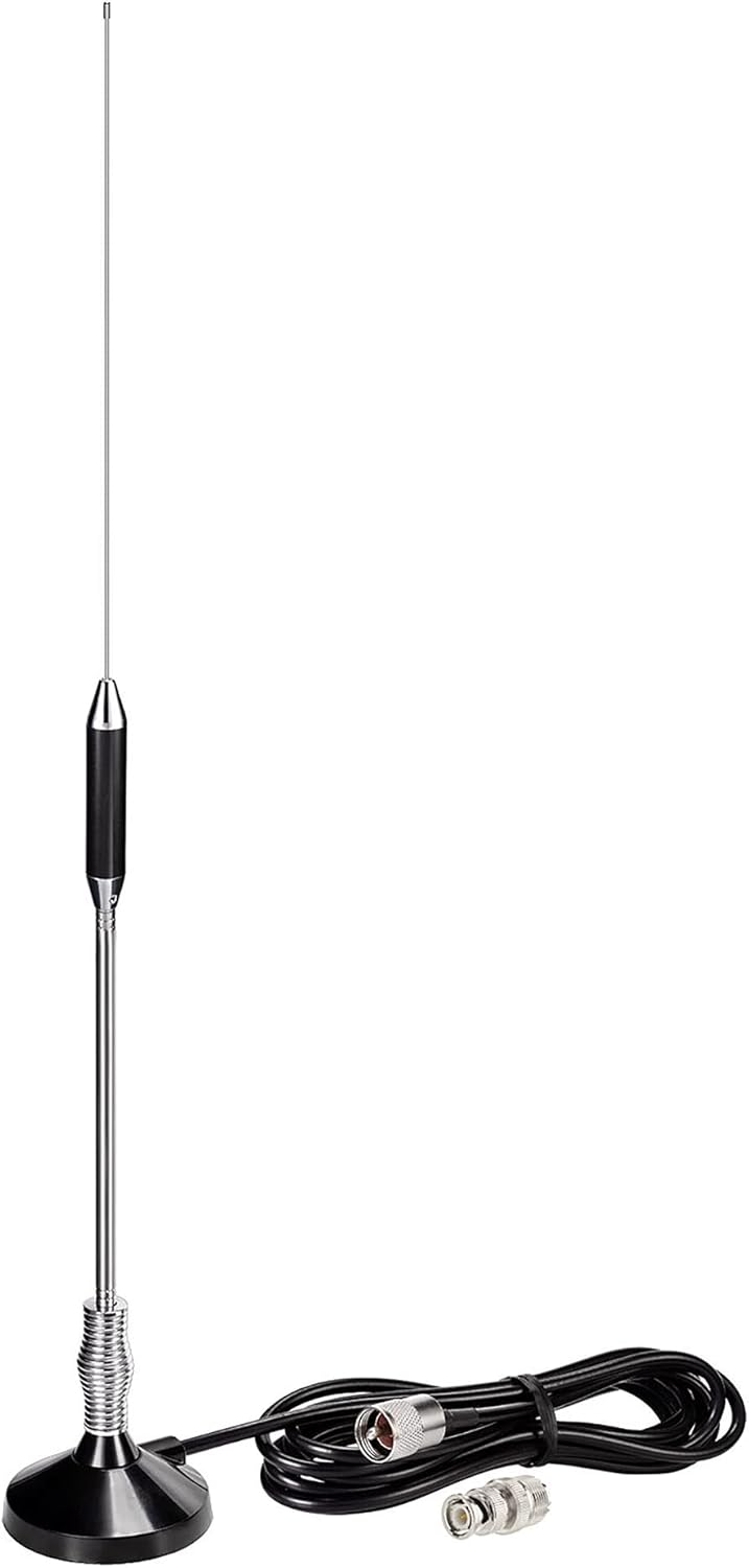 CB-Funkantenne 27 MHz Antenne mit Magnetfuß PL259 & BNC-Stecker Kompatibel mit Cobra Midland Uniden Maxon President Mobile CB Funk Auto LKW CB Antennen Kit