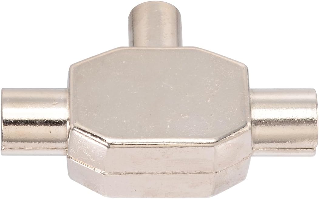 Bingfu 2 Way PAL TV IEC DVB-T Coaxial Antenna Signal Splitter 1 PAL Plug to 2 PAL Jack Coax Adapter 5-1000 MHz