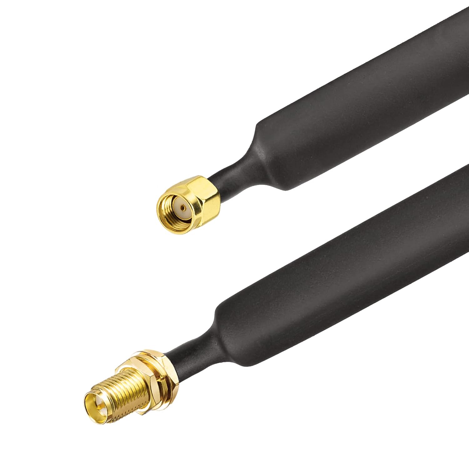 Bingfu RP-SMA Window Coaxial Cable 30 cm RP-SMA Male to RP-SMA Female LoRa Flat Cable for WLAN Antenna Helium Miner Antenna, Pack of 2