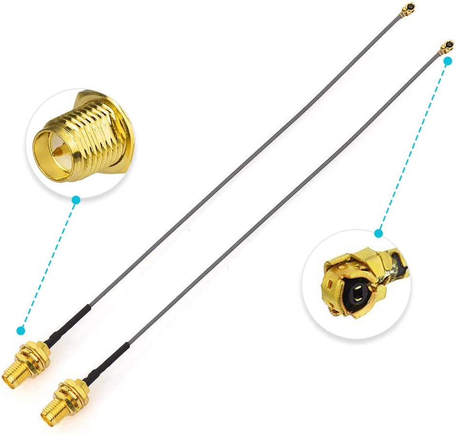 BINGFU RP-SMA WLAN Antenne 6dBi Dualband 2,4 GHz 5,8 GHz, 15 cm IPEX IPX U.FL auf RP-SMA-Buchse (2 Stück) Kompatibel mit Intel Fenvi HP Dell Wireless Mini-PCI-Express-PCIE-Netzwerkkarte WiFi-Adapter