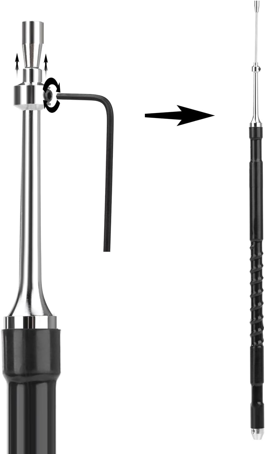 Bingfu High Gain 52.76inch Mobile Ham Radio Antenna 29/50/144/430MHz Quad-Band UHF VHF Stainless Steel Anti-Rust PL259 Male Antenna for Vehicle Car Truck Amateur Two Way Radio