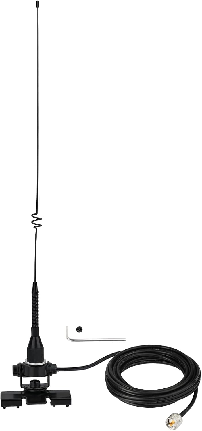 Bingfu Dual Band Mobile Ham Radio 20.8 Inch Antenna Lip Mount 16.5ft Cable