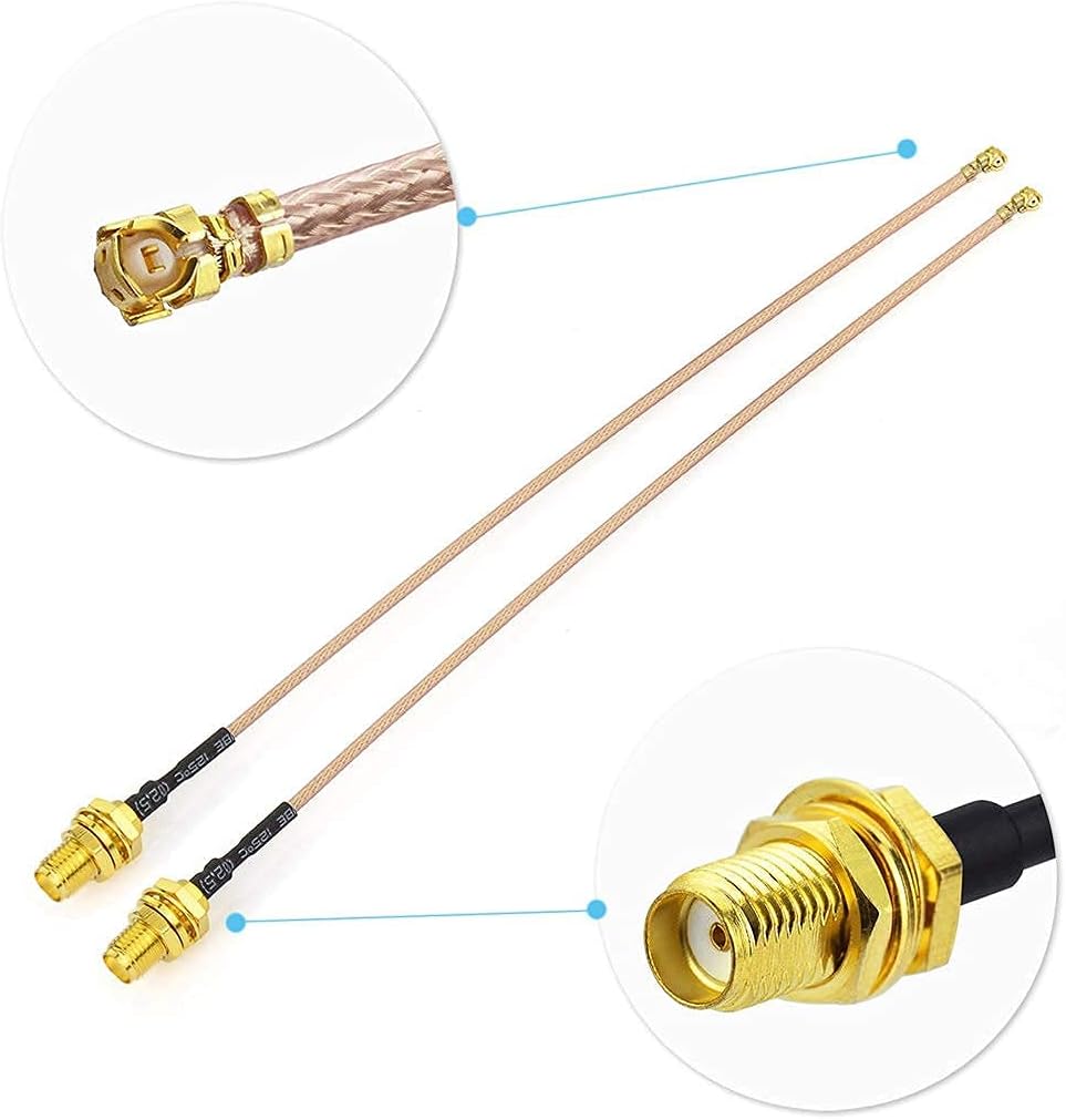 Bingfu SMA Female to IPX IPEX U.FL Cable 30 cm RG178 WiFi Antenna Adapter Cable (Pack of 2) for Wireless Mini PCI Express PCIE Network Cards WiFi Adapter Router FPV UAV Drone Transmitter