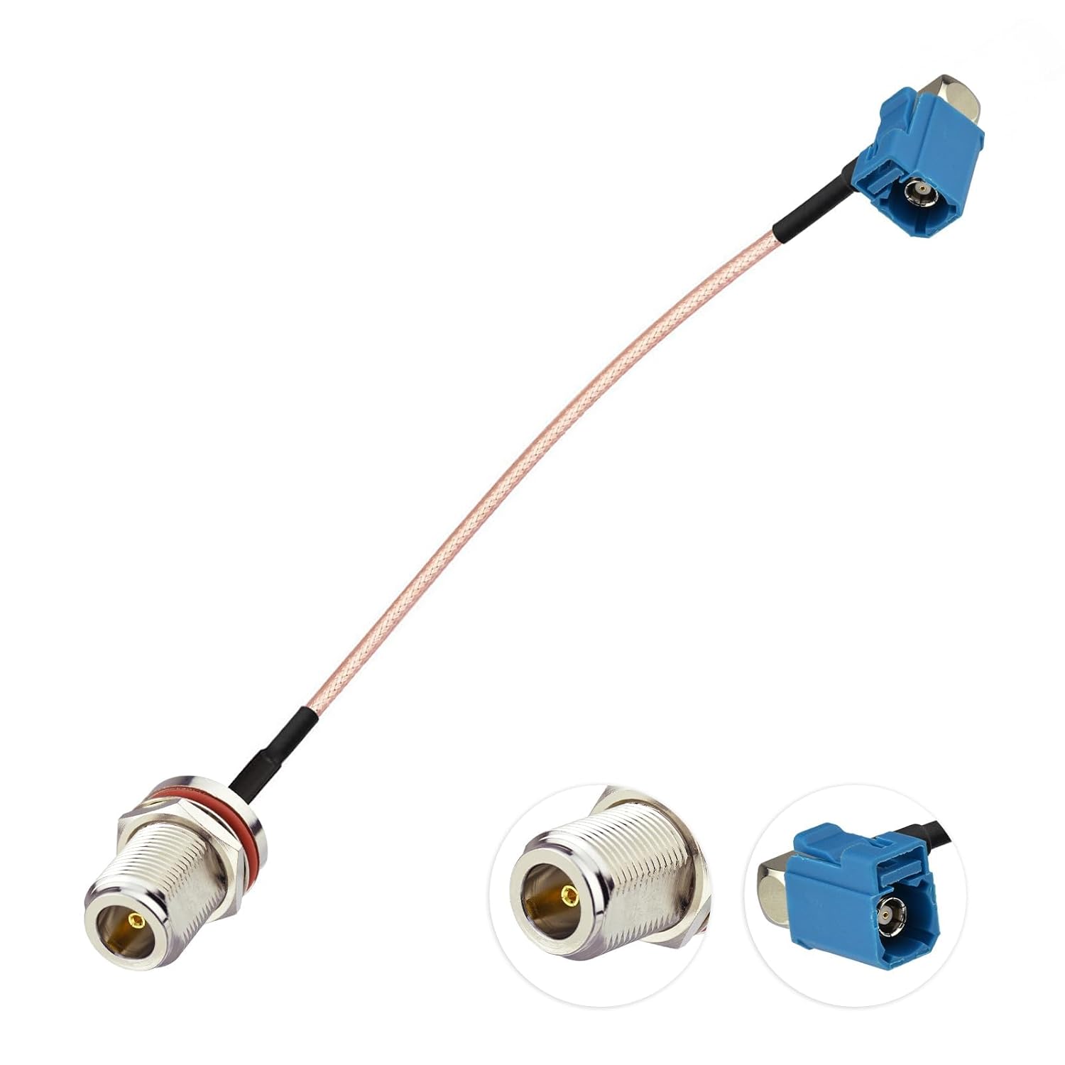 BINGFU Fakra Z Female Right Angle to N Bulkhead Jack 5.9inch RG316 Cable Adapter Converter Jumper Cord for Car Stereo Android Head Unit GPS Navigation 4G LTE Telematics Bluetooth Module