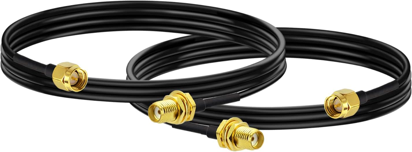 BINGFU SMA-Stecker auf SMA-Buchse RG174 Antennenverlängerungs-Koaxialkabel 1 m (2 Stück) für 4G LTE-Router-Gateway-Modem Mobilfunk-Router-Gateway SDR-Dongle-Empfänger