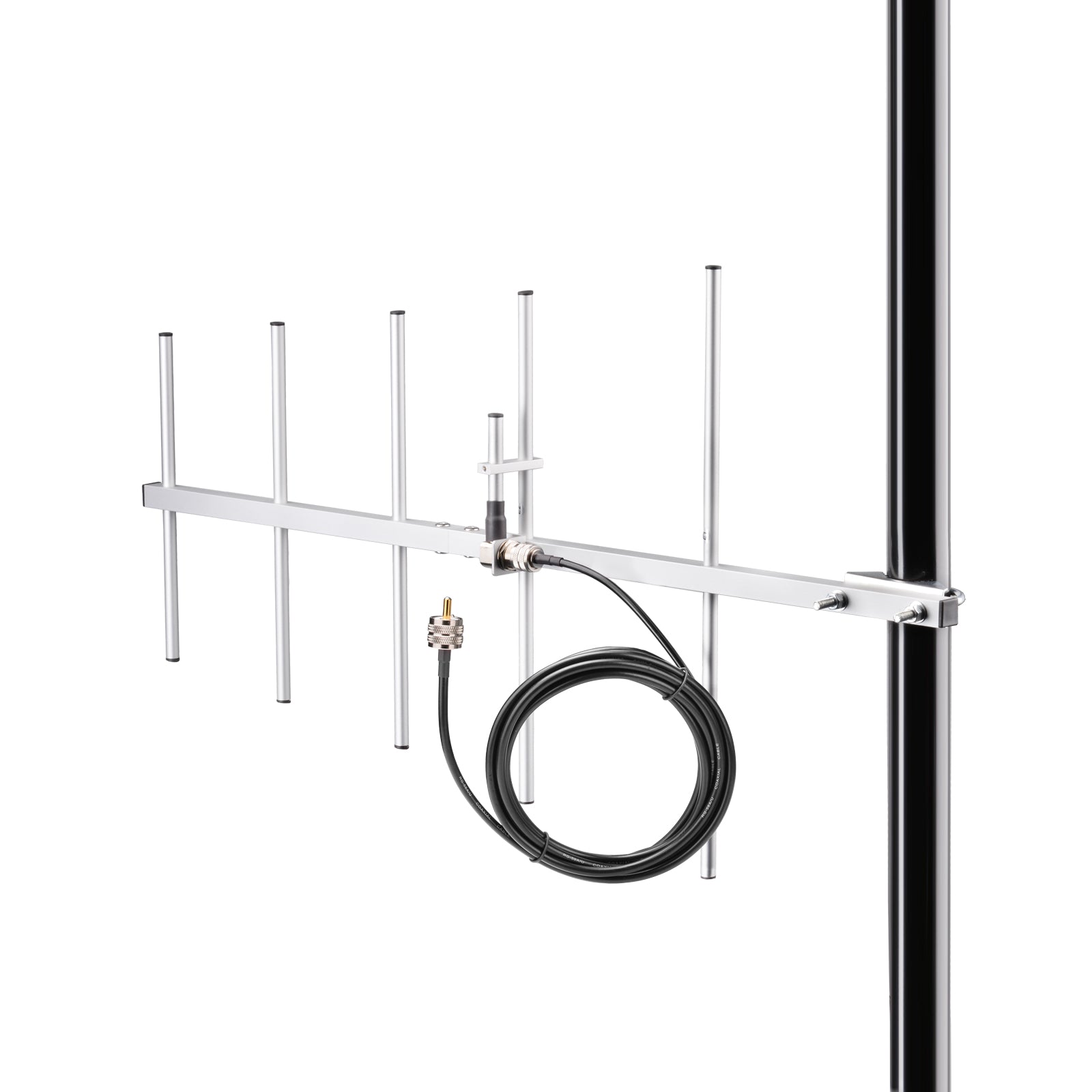 5-Element-Yagi-Antenne mit hohem Gewinn, UHF 430-450MHz, aus Aluminiumlegierung, Outdoor-Antennen mit 3m Kabel für Amateurfunksystem, Zwei-Wege-Radios, Scanner, Satellitenradio