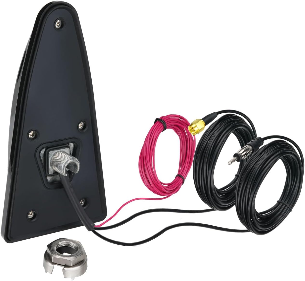 Bingfu Shark Fin Antenna for Car/Truck/RV - FM/AM Radio + GPS/BeiDou Dual-System, 28dB High Gain LNA, IP65 Waterproof, 9-16V Wide Voltage