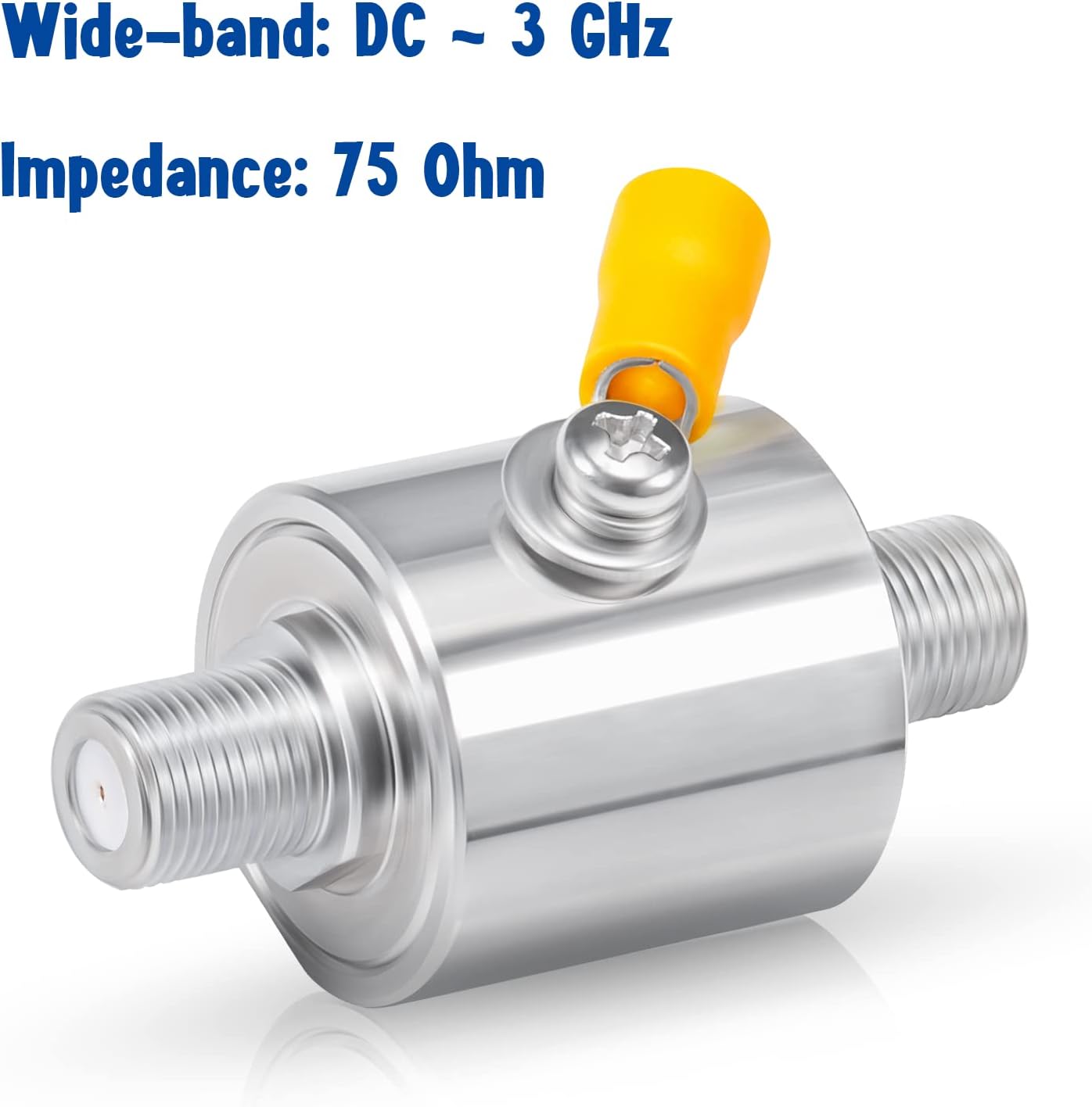 Bingfu Coaxial Lightning Arrestor 75 ohm F Female to F Female Jack DC-3GHz Surge Protector with 90 V Gas Tube Surge Arrester Antenna Lightning Protection for Satellite Cable TV Antenna 2G 3G 4G LTE