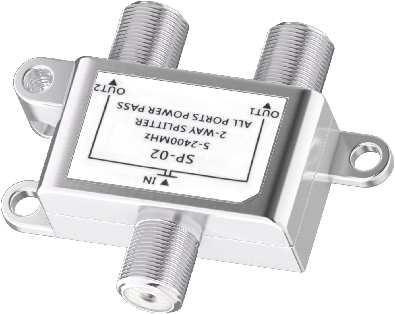 Bingfu Satelliten-Splitter 2-Wege SAT BK-Schalter mit F-Anschluss für Satelliten-TV, UKW, DAB-Radio und Kabelsysteme