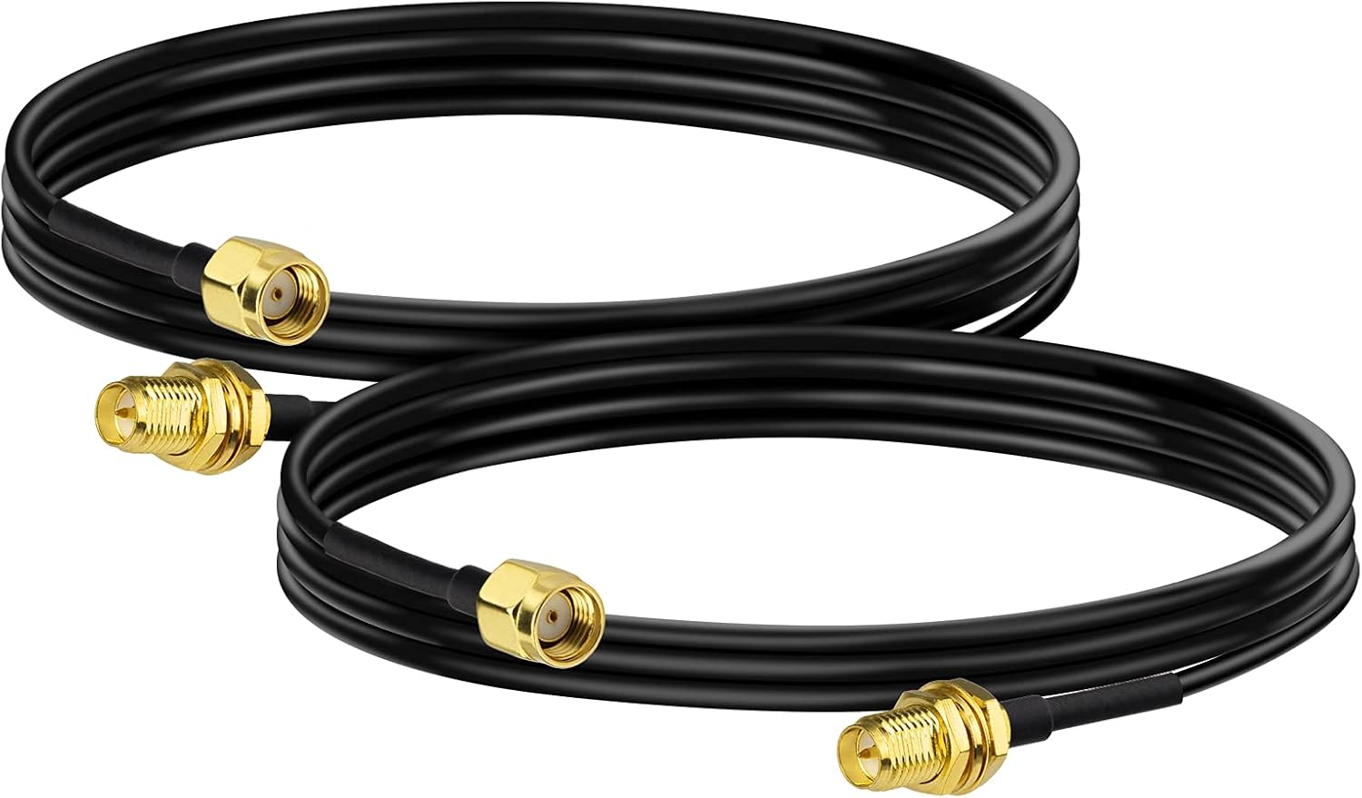 RP-SMA Stecker auf RP-SMA Buchse Kabel 1m RG174 WiFi-Antennenverlängerungs Koaxialkabel (2 Stück) für Drahtlose Mini PCI Express PCIE Netzwerkkarten WiFi Adapter WiFi Router Gateway