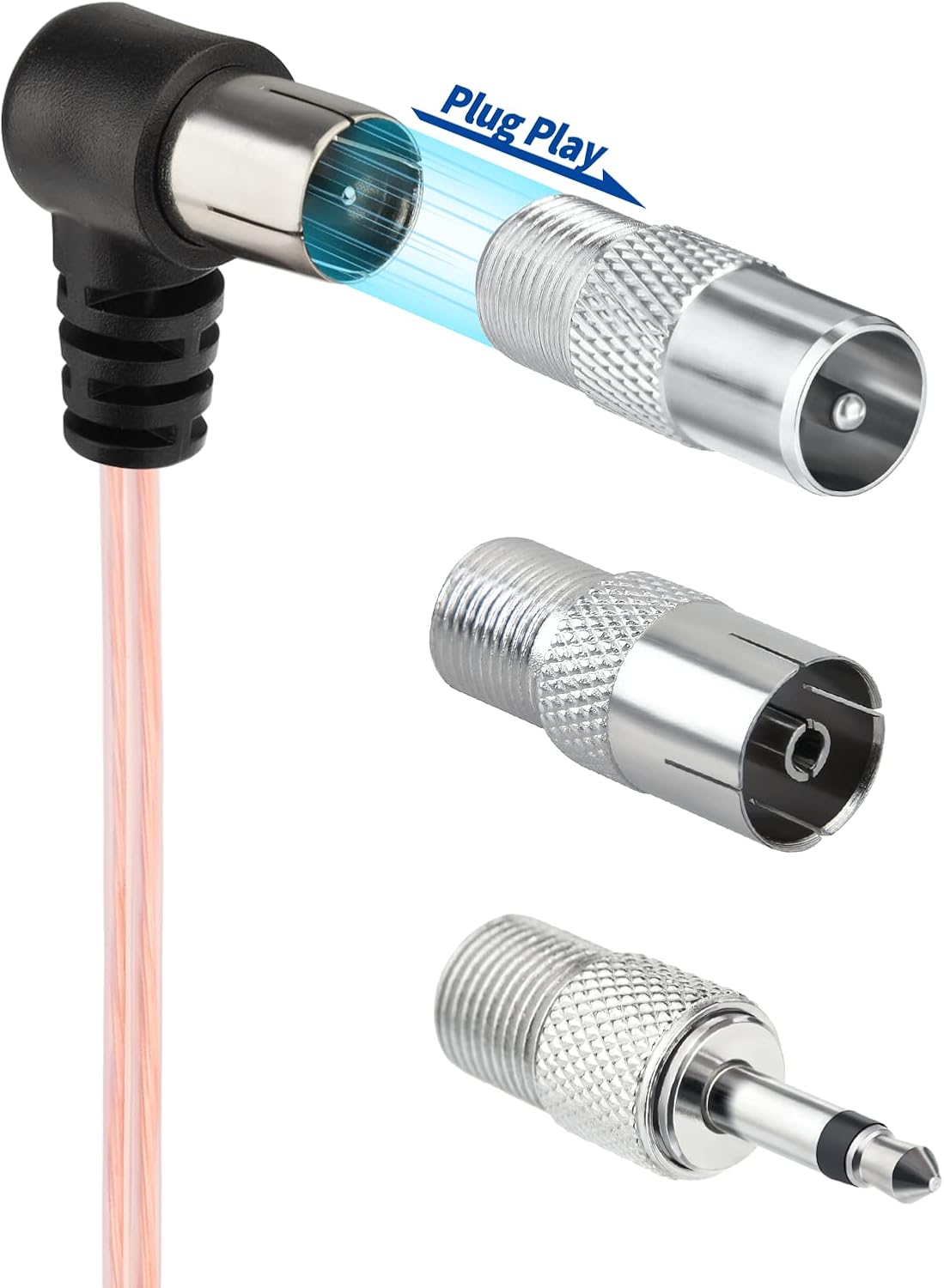 Bingfu UKW Radio Antenne FM Zimmerantenne Wurfantenne Dipolantenne mit 3 Adapter Kompatibel mit Yamaha Denon Pionier Marantz Bose Wave Musiksystem Stereo Innenempfänger Audio-Radio-AV-Empfänger