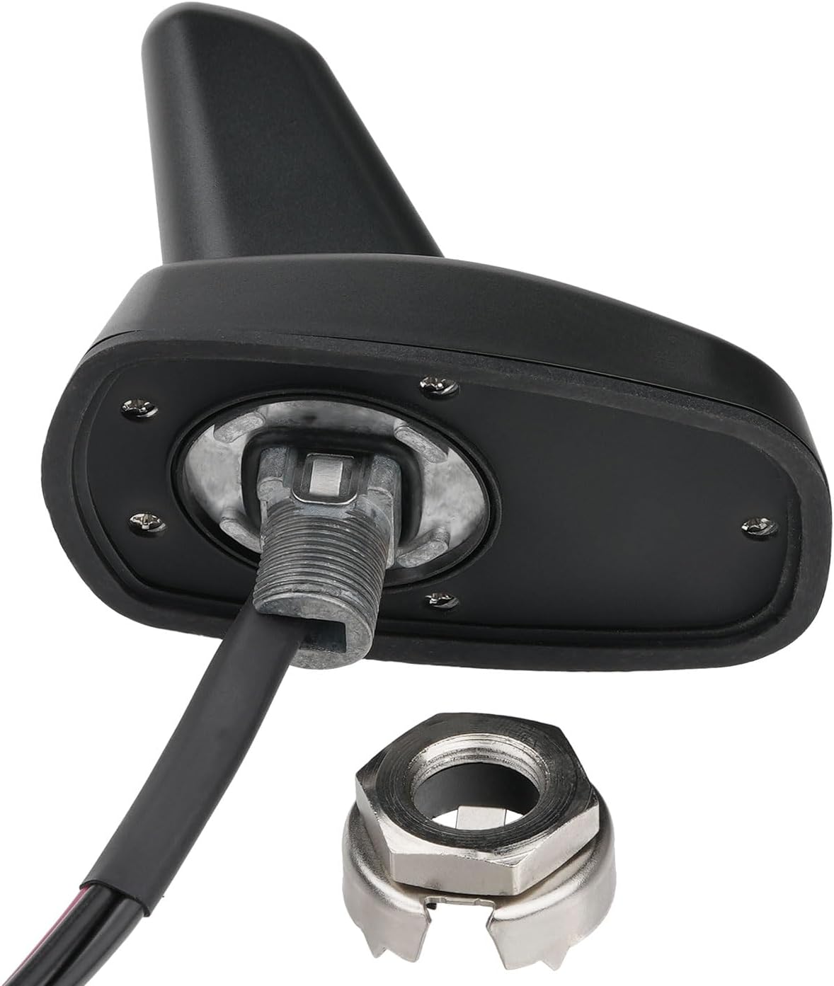 Bingfu Shark Fin Antenna FM AM Radio GPS BeiDou GNSS with 28dB LNA IP65 Waterproof 9-16V Wide Voltage for Car Truck RV Black