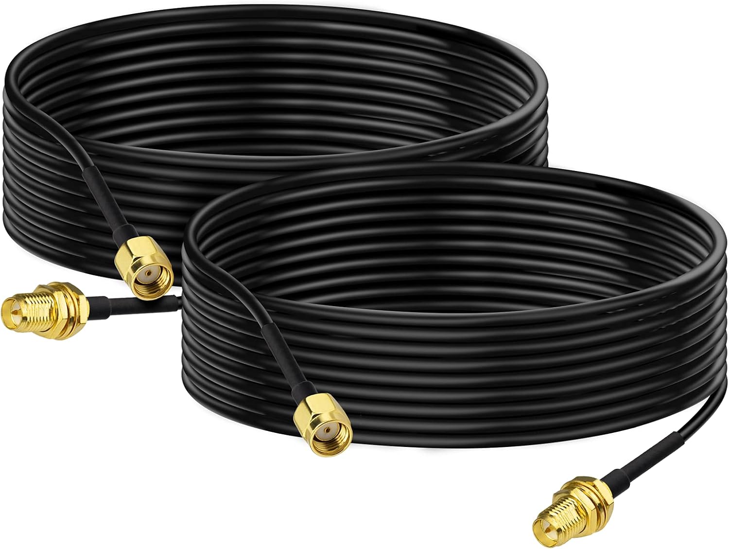 RP-SMA Stecker auf RP-SMA Buchse Kabel 3m RG174 WiFi-Antennenverlängerungs Koaxialkabel 2 Stück für Drahtlose Mini PCI Express PCIE Netzwerkkarte USB WiFi Adapter WiFi Router Booster IP Kamera