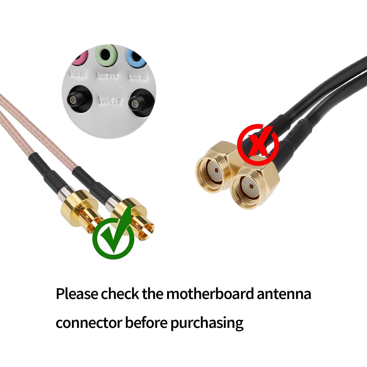 BINGFU 15cm RP-SMA-Buchse auf ASUS WiFi 7 Interface-Kabel