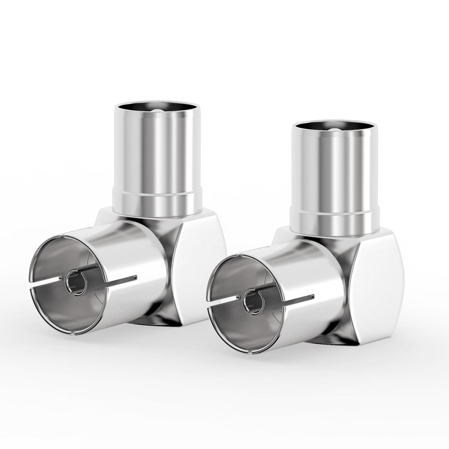 IEC Koax Stecker auf IEC Kupplung Rechtwinkliger Koaxialstecker für TV-Antennenkabel, Satellitenkoaxialkabel