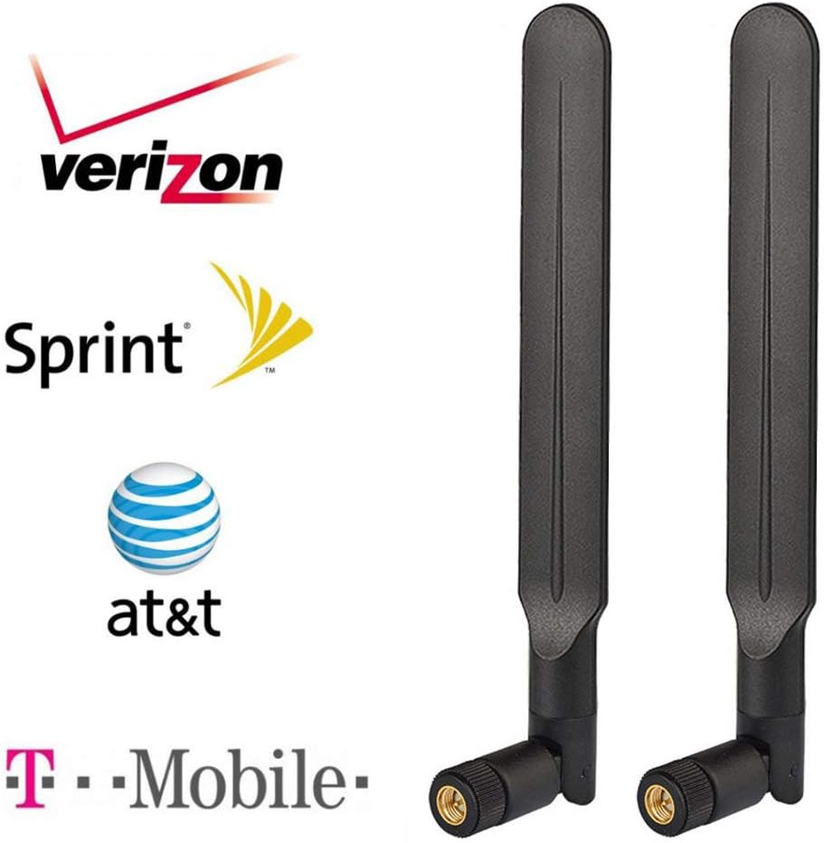 Bingfu 4G LTE 3dBi External SMA Male Antenna (2-Pack) Compatible with 4G LTE Wireless Router CPE Hotspot Industrial IoT Router Cellular Gateway Terminal Outdoor Cellular Security Camera