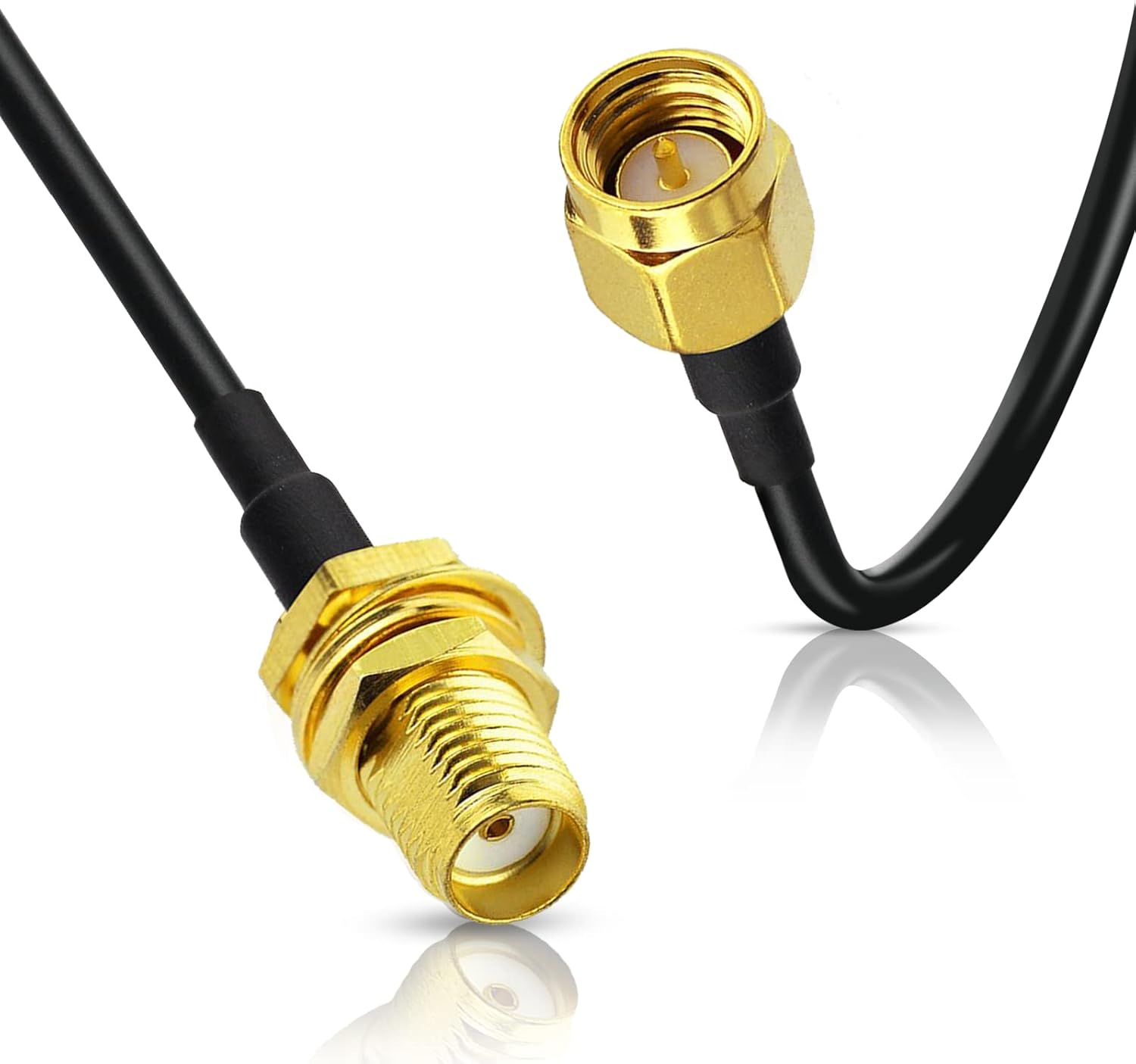 SMA Stecker auf SMA Buchse Schottmontage RG174 Verlängerungskabel 3 m (2 Stück) Kompatibel mit 4G LTE Router Gateway Modem Mobiler Mobilfunkempfänger