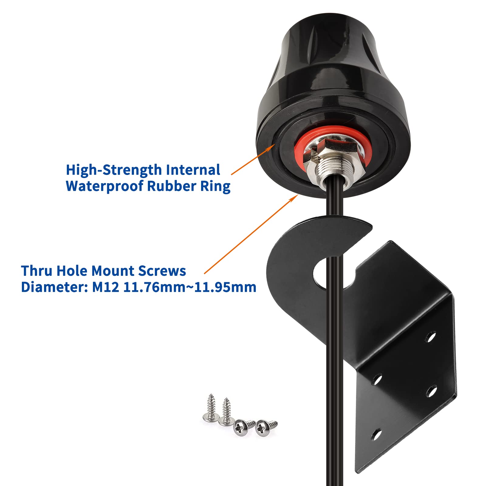 Bingfu 4G LTE + GPS Active Wall Mount Antenna - 3m SMA Cables & Fixed Bracket | For Industrial IoT, Vehicle Tracking & RVs