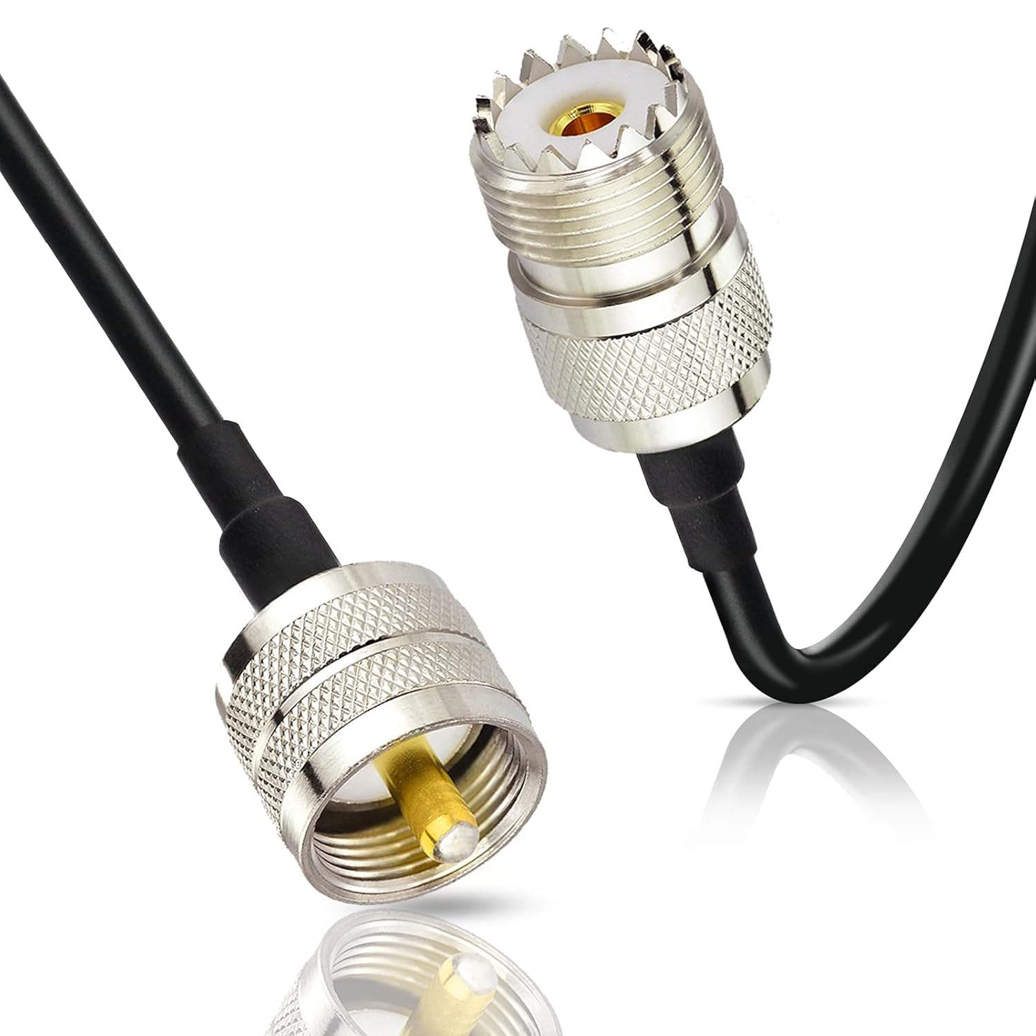 3 Meter UHF PL-259 Stecker auf UHF Buchse RG58 Koaxialkabel für Fahrzeug Auto SUV LKW Walkie Talkie Funkgerät Handheld Radio CB Funk Amateur Mobile Radio UKW-Sender, MEHRWEG