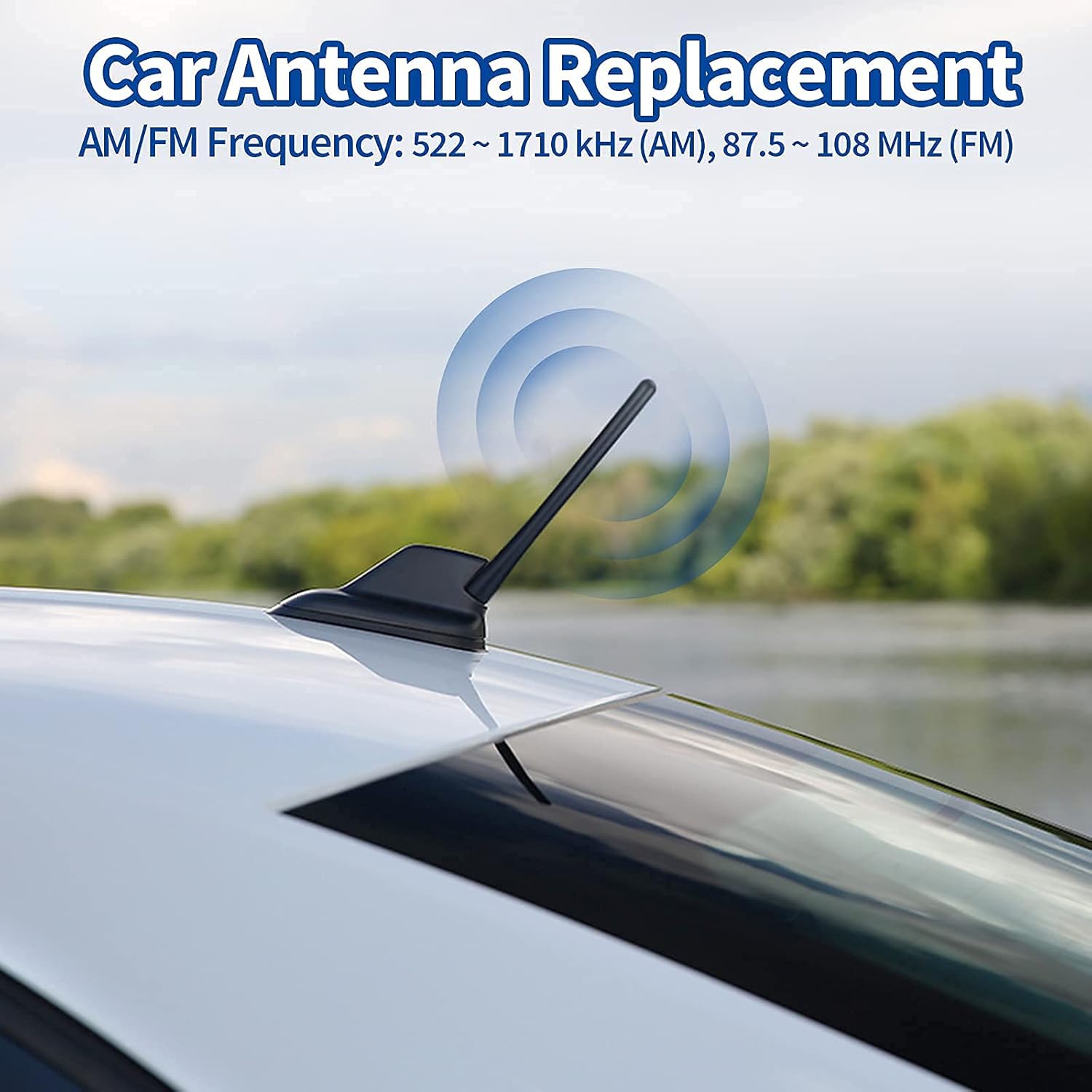 Bingfu Universal Car Roof Mount Antenna Mast 6.3 inch Vehicle Car Radio Antenna Replacement Vehicle FM AM Stereo Roof Mount Antennas