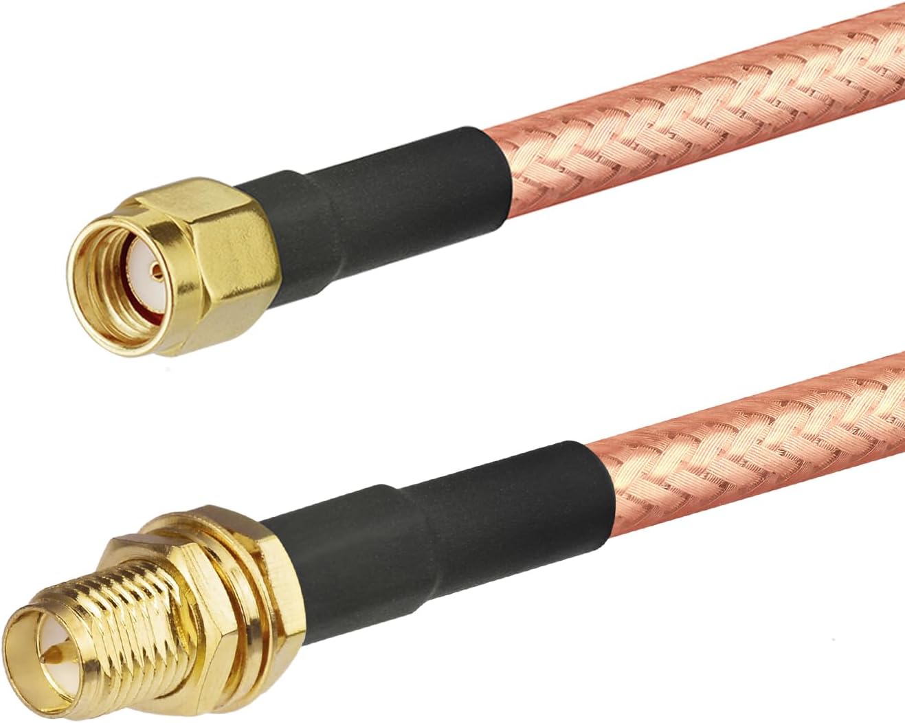 Bingfu 9.84 ft RP-SMA Female Bulkhead to RP-SMA Male RG400 Coaxial Cable for WiFi Router Security IP Camera Wireless Mini PCI Express PCIE Network Card Adapter