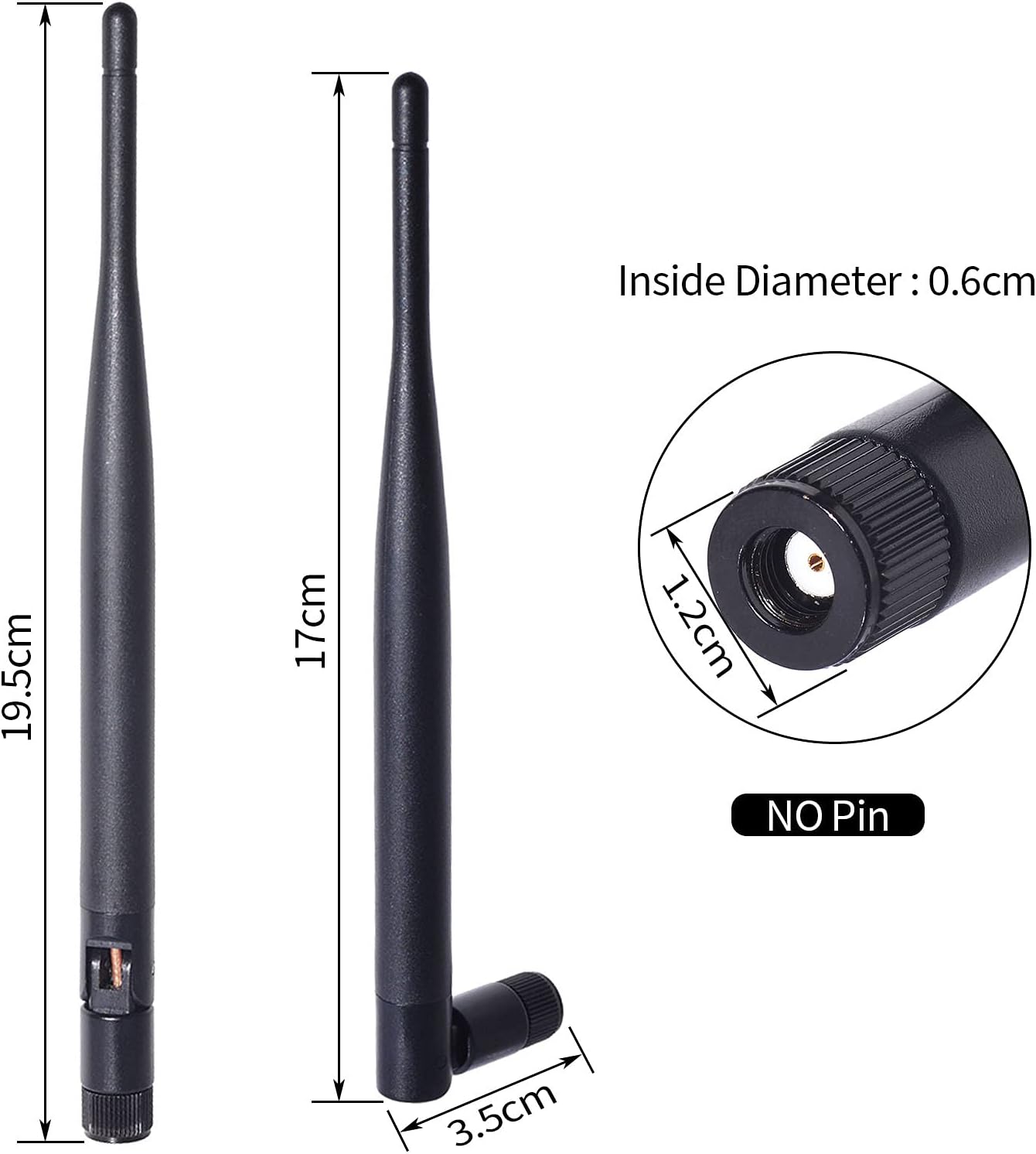 BINGFU RP-SMA WLAN Antenne 6dBi Dualband 2,4 GHz 5,8 GHz, 15 cm IPEX IPX U.FL auf RP-SMA-Buchse (2 Stück) Kompatibel mit Intel Fenvi HP Dell Wireless Mini-PCI-Express-PCIE-Netzwerkkarte WiFi-Adapter