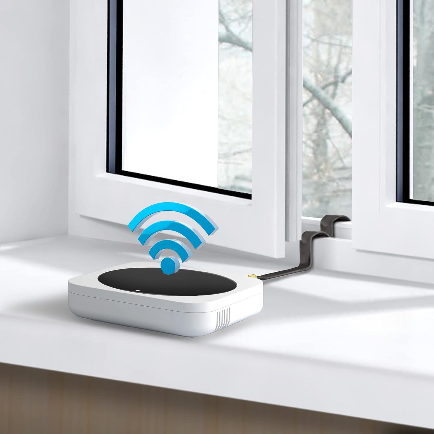 Bingfu SMA Fenster Koaxialkabel 30CM SMA Stecker auf SMA Buchse LoRa Flachkabel für 4G LTE Antenne Helium Miner Antenne, 2-Stück