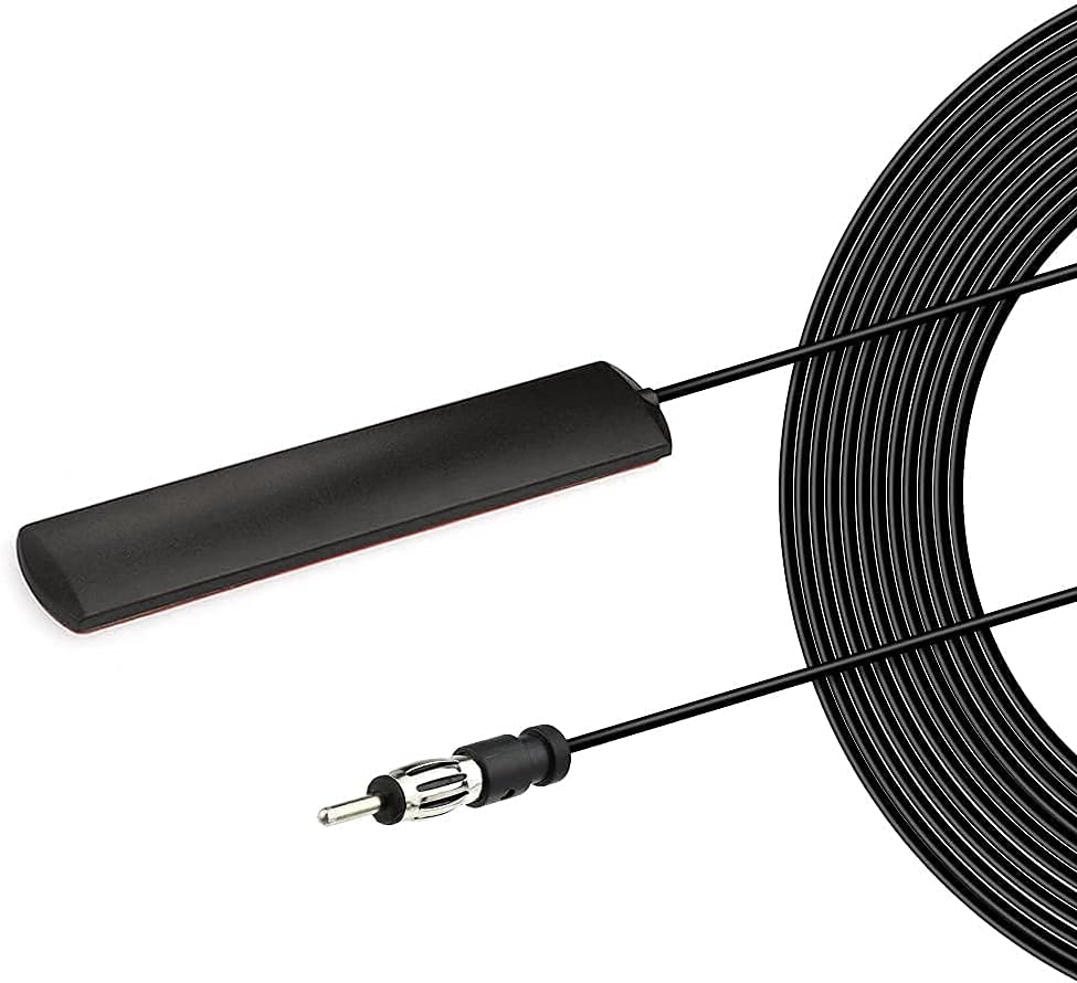 Bingfu Car Radio Antenna FM Windscreen Antenna Universal FM Car Antenna Patch Windscreen Paste with DIN Plug 3M Extension Cable for Vehicle Car Truck SUV Radio Stereo Receiver Tuner