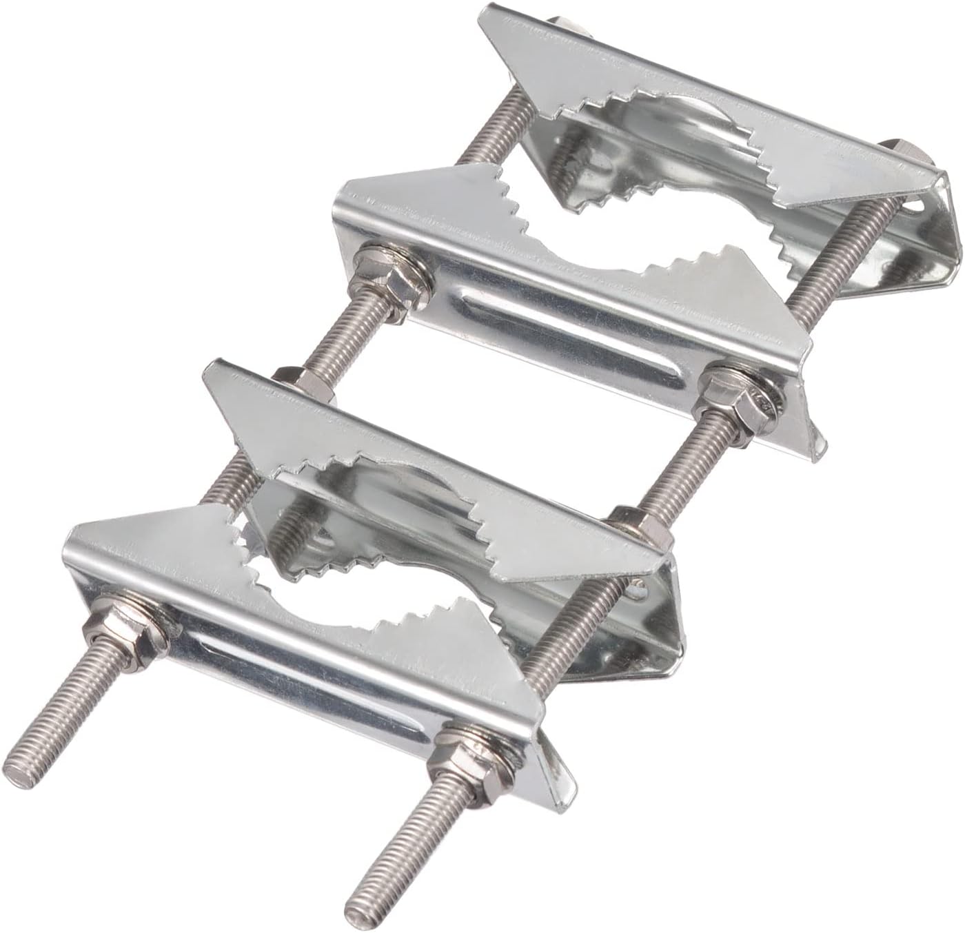 Bingfu Doppel Antennen-Mastklemme, Rostfrei, Strapazierfähig, Mast-zu-Pol-Montagesatz, Halterung Halter für 25–50 mm Durchmesser Outdoor LoRa WLAN 4G LTE Amateurfunk TV CB-Antennenmast