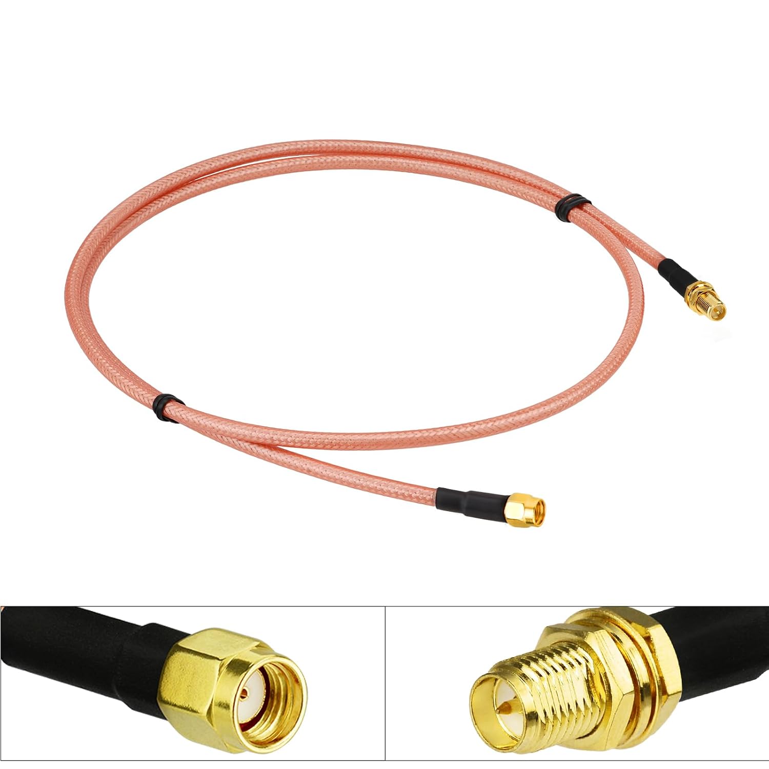 BINGFU RP-SMA Kabel 1m RP-SMA Buchse auf Stecker RG400-Kabel
