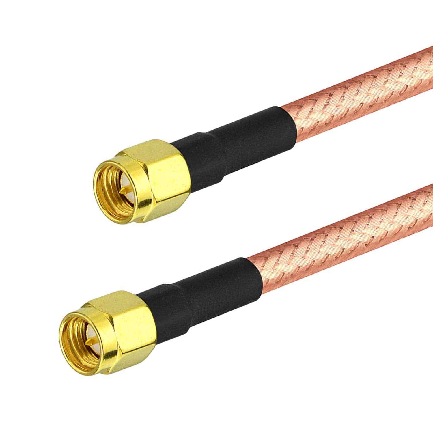 BINGFU SMA Male to SMA Male RG400 Coax Cable 2 ft Low Loss Antenna Extension Double Shielded 50 Ohm Cord Compatible with WiFi Router Ham Radio Telecom System GPS SDR RF Testing