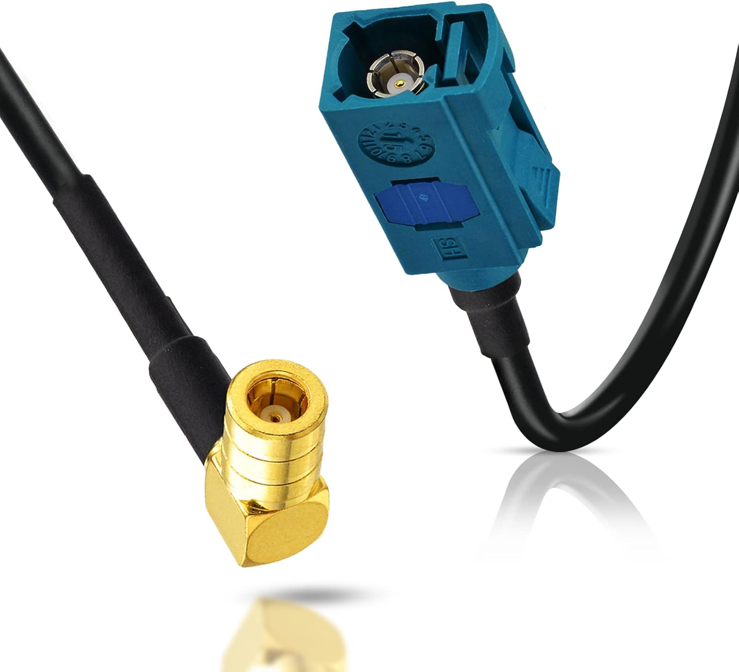 DAB Autoradio Antenne Fakra Z Buchse to SMB Stecker Adapter mit 5m 16.4-Ft RG174 Verlängerungskabel Kompatibel mit Autoradio Auto Radio Stereo Head Unit Empfänger Tuner