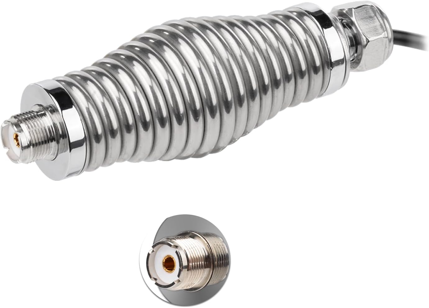 Bingfu Heavy-Duty Antenna Spring Mount with 16.4 ft RG58 Coaxial Cable CB Ham Radio Antennae SO239 to PL259 Spring Mounting Base Compatible with Trucks Car RZR UTV Can Am ATV Truck Off Road