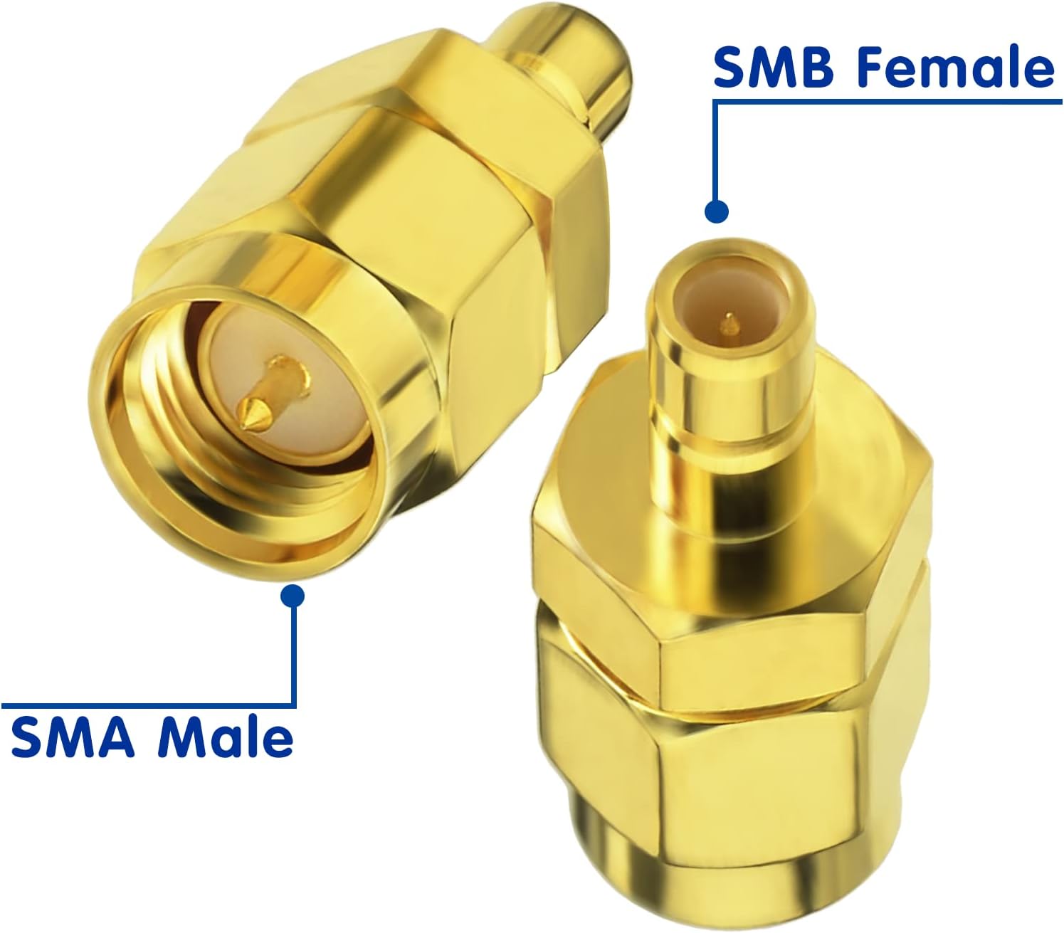 BINGFU DAB Antenne SMA Adapter SMA Stecker zu SMB Buchse 2 Stücke kompatibel mit Autoradio Clarion Pure Alpine Pionner