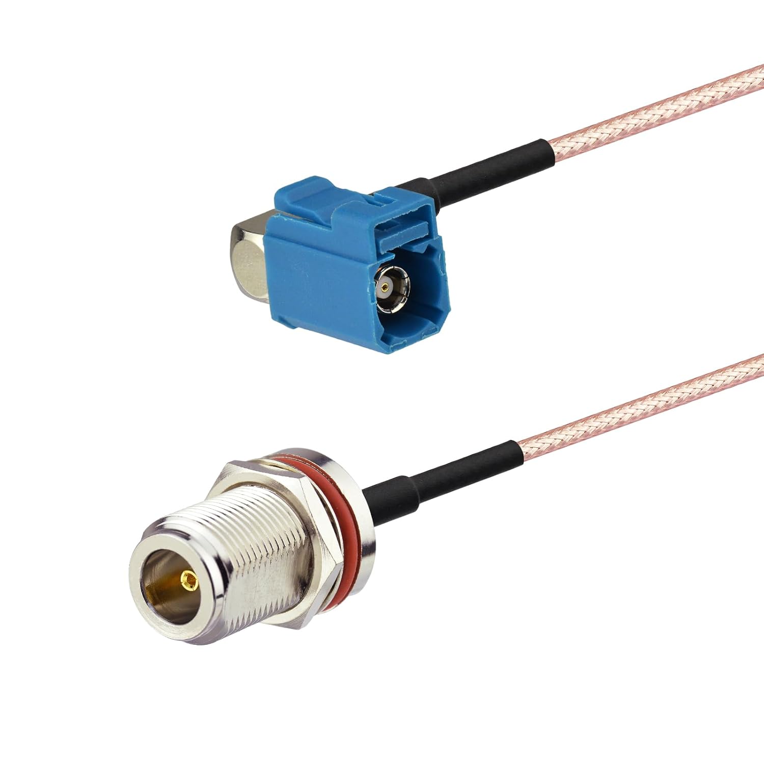 BINGFU Fakra Z Female Right Angle to N Bulkhead Jack 5.9inch RG316 Cable Adapter Converter Jumper Cord for Car Stereo Android Head Unit GPS Navigation 4G LTE Telematics Bluetooth Module