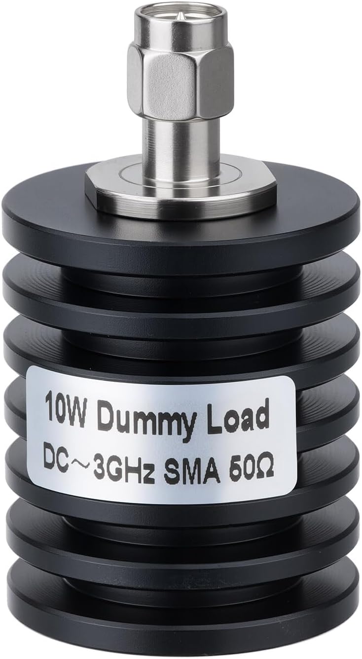 Bingfu SMA Male 10W RF Termination Load 50Ω Dummy Load DC to 3GHz Frequency ≤1.2 VSWR for RF Testing Signal Termination in Lab Military Aerospace