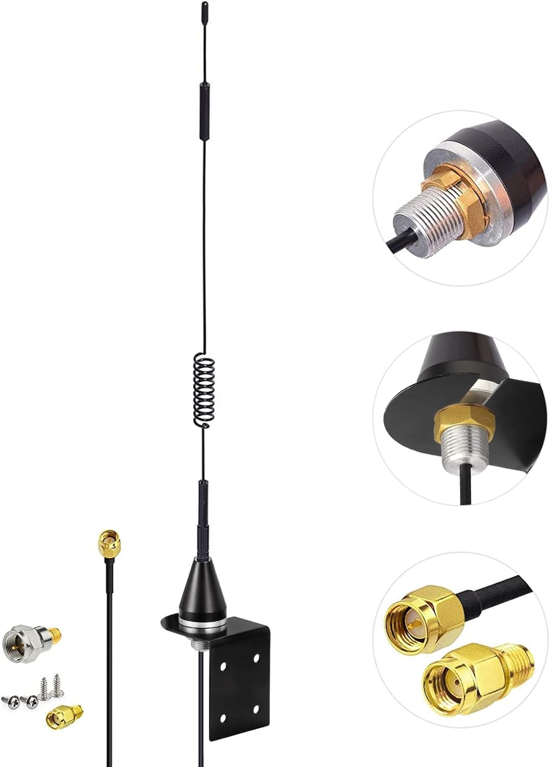 Bingfu Gate Opener Antenna for GTO Mighty Mule MM371W MM372W MM571W MM572W MMS100 LiftMaster Ghost Controls Multicode Automatic Garage Gate Opener F Type/SMA/RP-SMA 433MHz Extended Antennas