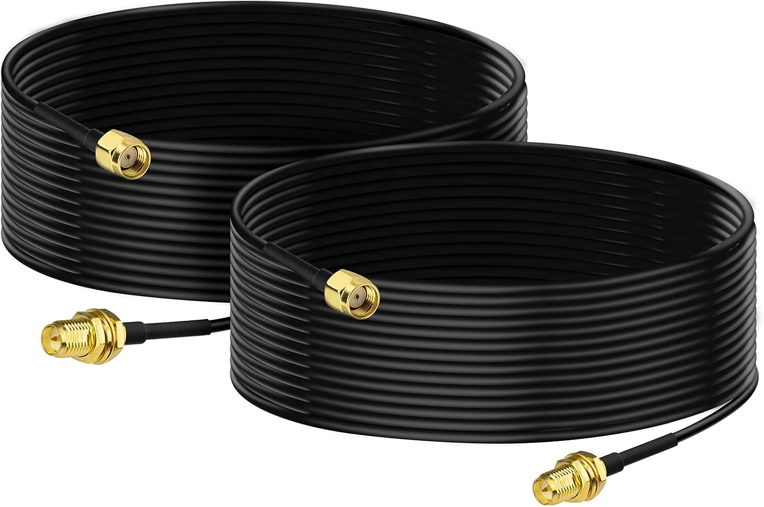 RP-SMA Male to RP-SMA Female Cable 5 m RG174 WiFi Antenna Extension Coaxial Cable (Pack of 2) for Wireless Mini PCI Express PCIE Network Cards WiFi Adapter WiFi Router Gateway