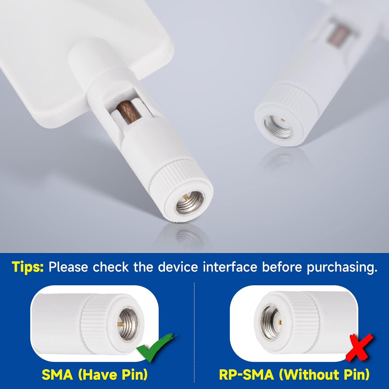 Bingfu 4G LTE Antenna, 9dBi SMA Connector, Mobile Radio Antenna, Pack of 2, Compatible with 4G LTE Wireless CPE Router Hotspot Cellular Gateway Industrial IoT Router Trail Camera Game Camera Security