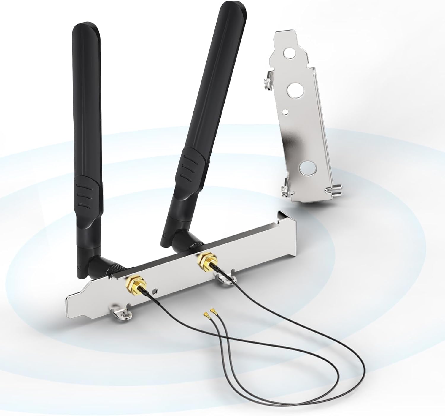 Bingfu Dual Band WiFi 2.4GHz 5.8GHz 8dBi RP-SMA Male Antenna + 9.84 inch to RP-SMA Female Extension Cable + PCI Slot Cover for M.2 NGFF Intel Wireless Network Card WiFi Adapter