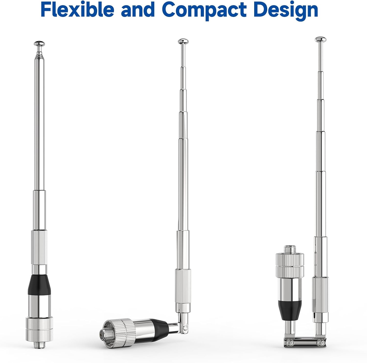 Bingfu Dual Band VHF UHF Ham Radio Antenna Handheld Amateur 136-174 400-470 MHz 5 Section Telescopic High Gain Antennas for Wouxun Baofeng BF-F8HP UV-5R UV-82 BF-888S