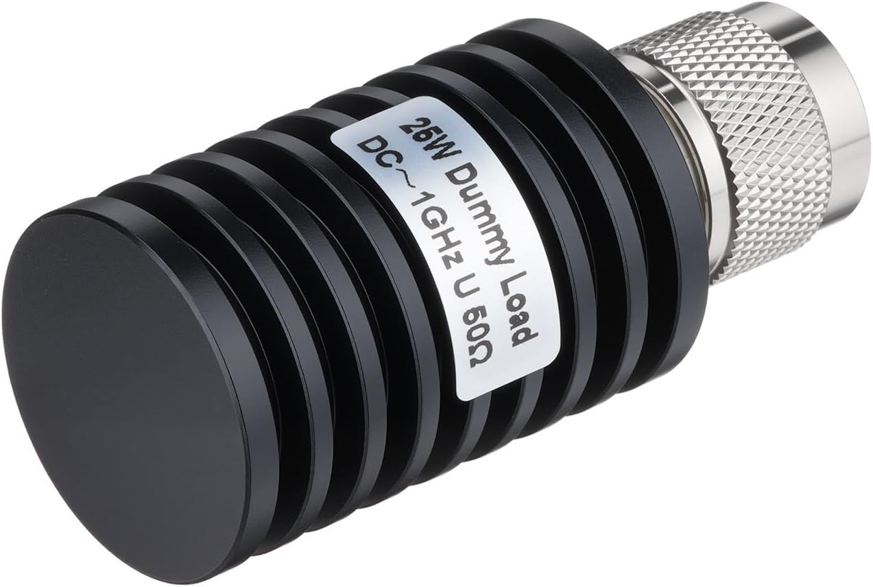 Bingfu 25W 50Ω Coaxial RF Termination Load Dummy Load DC-1GHz UHF Male with ≤1.2 VSWR for RF Testing Signal Termination