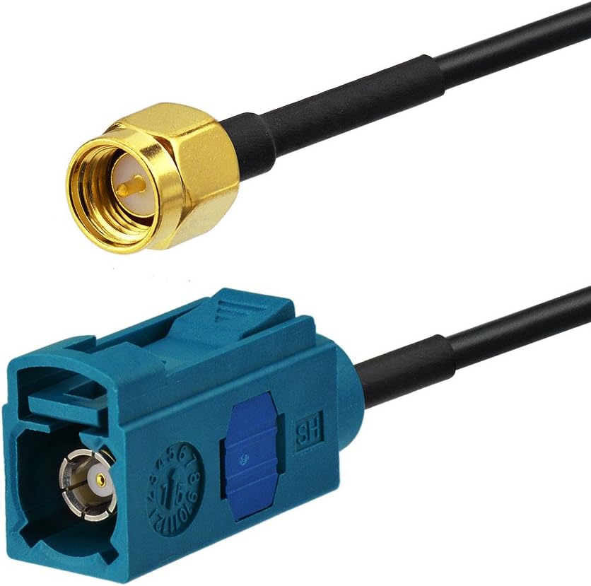DAB Auto Antenne SMA Kabel Fakra Buchse auf SMA Stecker Adapter RG174 5m 16.4ft Verlängerungskabel Kompatibel mit Autoradio Revo Pioneer Pure Alpine