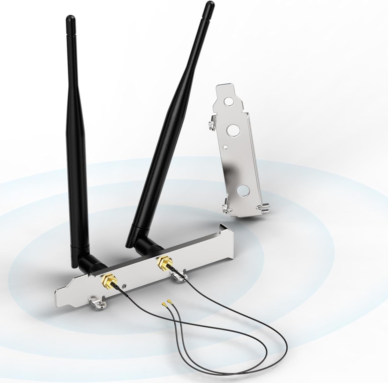 WiFi 2,4 GHz 5,8 GHz 6dBi RP-SMA-Steckerantenne + U.FL IPX IPEX MHF4 auf RP-SMA-Buchse-Verlängerungskabel + PCI-Steckplatzabdeckung für M.2 NGFF Intel Wireless-Netzwerkkarte WiFi-Adapter Laptop