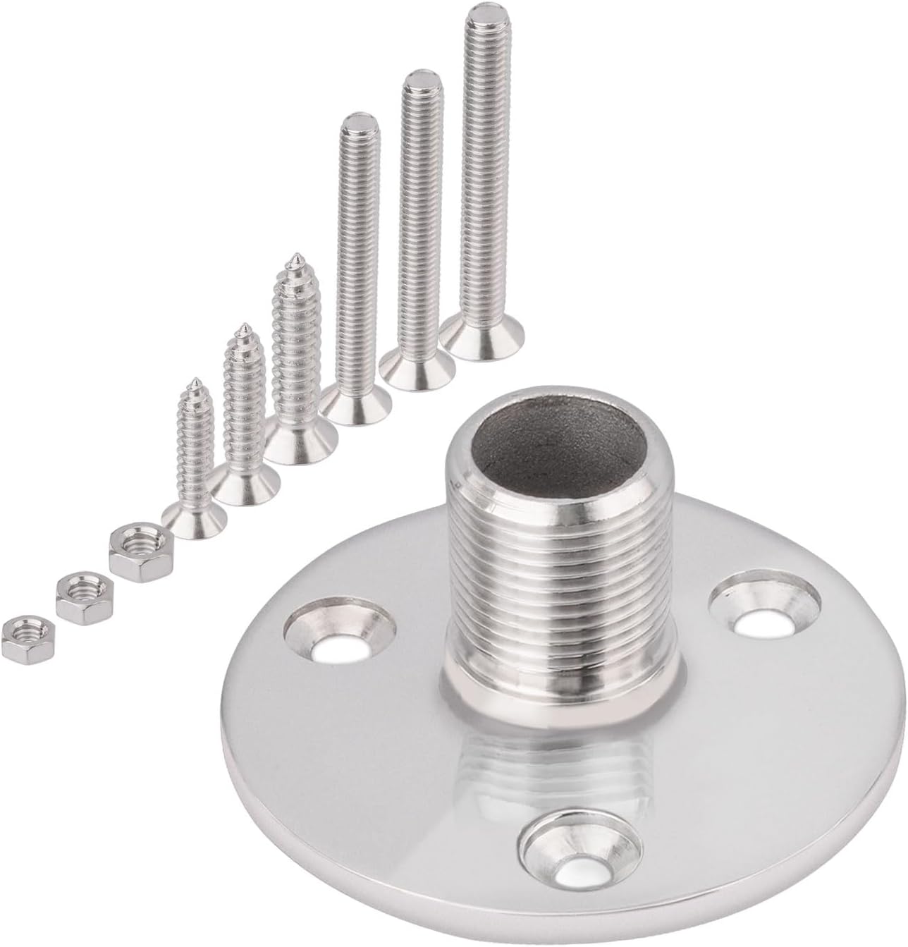 Bingfu VHF Marine GPS Antenna Base Mount Kit 316 Stainless Steel Fixed Mount Bracket for Boat Automotive