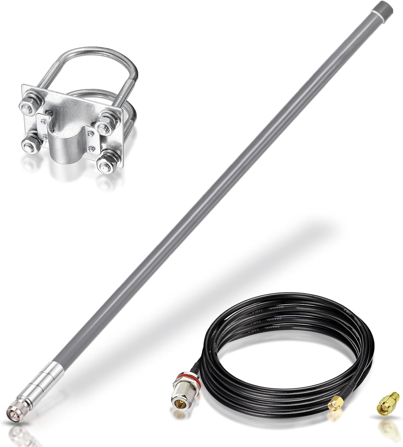 Bingfu Lora Antenne 868 MHz 6 dBi Fiberglas Lorawan Antenne mit 3 Meter Verlängerungskabel für RAK Nebra Bobcat HNT Helium Hotspot Miner SyncroBit LoraWan Gateway Lora Modul Repeater