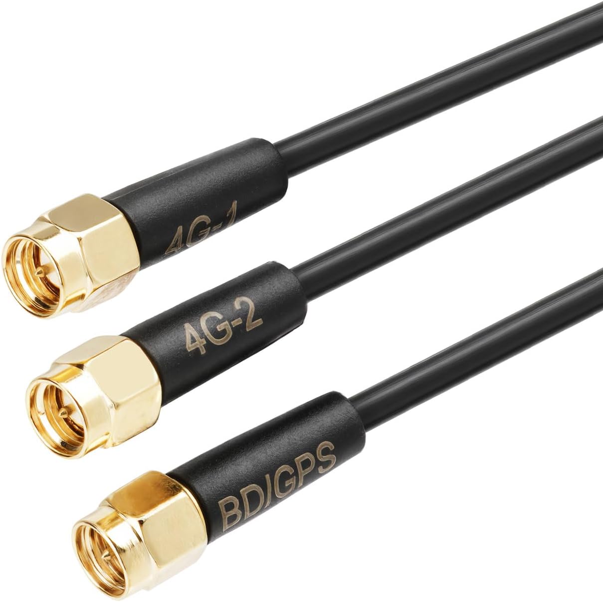 Bingfu Active GPS Navigation Antenna Triple System BeiDou BD GPS with Dual 4G LTE SMA Connector 3M RG174 Cable IP65 Automotive IoT High Gain