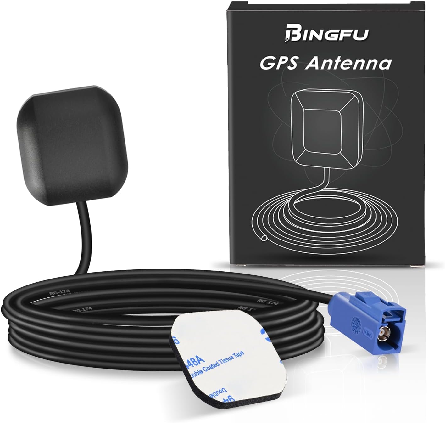 Bingfu GPS Antenne Fakra C Auto wasserdichte Aktive GPS Navigation Antenne für Auto Stereo Head-Unit GPS Navigationssystem Modul LKW Marine Boot GPS Tracker Locator Echtzeit Tracking-Gerät